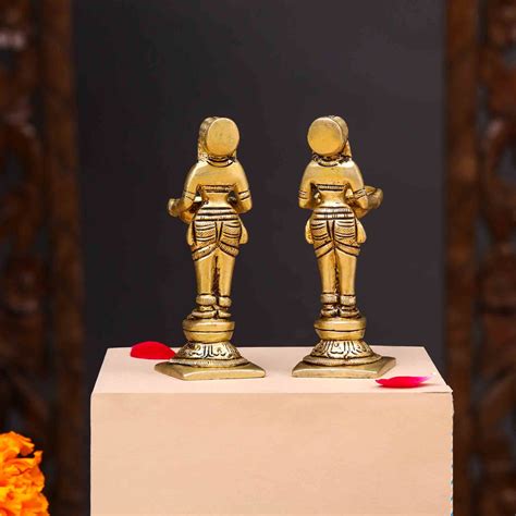Brass Deep Lakshmi Pair (4.5 Inch) – Vedansh Craft