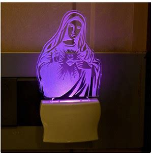 1st Time 3D Illusion Mother Mary Multi Colour LED Night Lamp, -K105 ...