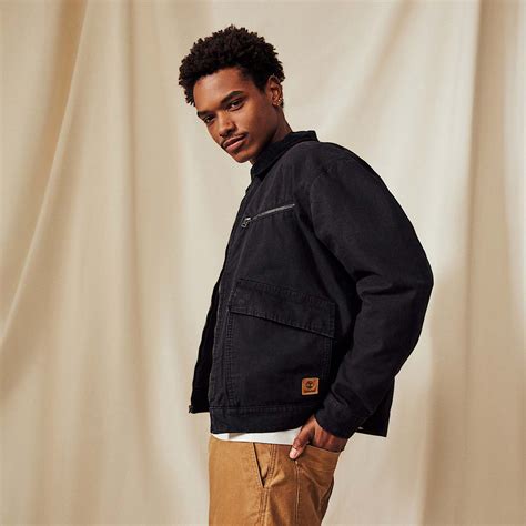 Strafford Washed Canvas Jacket for Men in Black