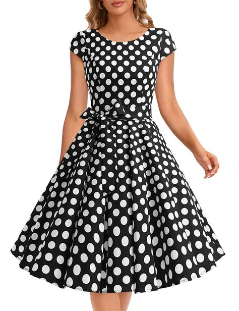 Dressystar Womens 50s Vintage A Line Rockabilly Dress Cap Sleeve ...