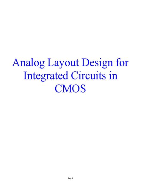 Image result for Analog Layout Tutorial