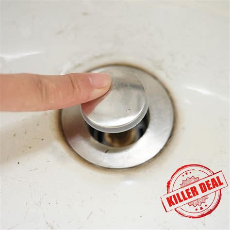 Push Type Anti Stink Floor Drain Cover - Bathroom Sink Stopper, Hair ...