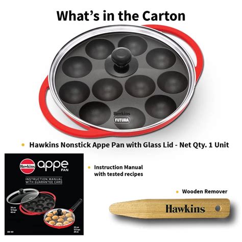 Hawkins 26 cm Appe Pan with Glass Lid, Red - NAPE26G