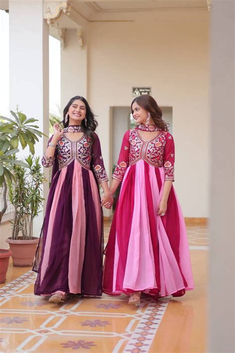Sn 2416 Faux Georgette Gown With Dupatta Collection