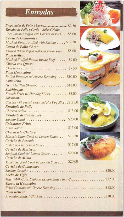 La Cabana Peruana Restaurant in Queens / Official Menus & Photos