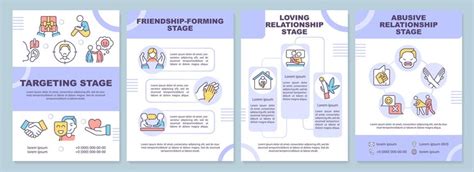Emotional manipulation stages purple brochure template abuser leaflet ...
