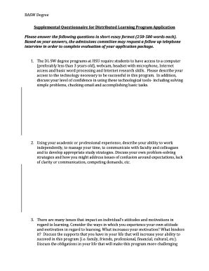 Fillable Online BDLb Supplemental Questions Form Fax Email Print ...