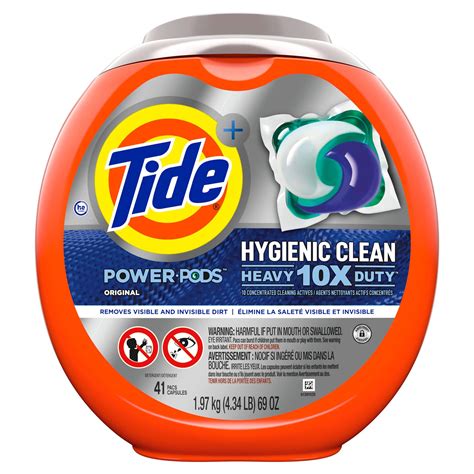 Tide Plus Hygienic Clean 10X Heavy Duty Laundry Detergent Power Pods ...