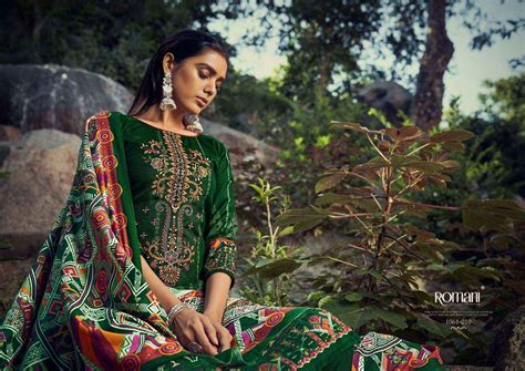 Romani Maria B Pakistani Embroidery Kashmiri Pashmina Dress Material
