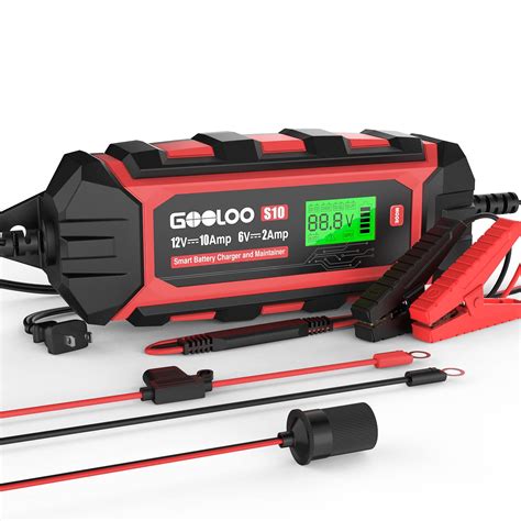 Buy GOOLOO10-Amp Car Battery Charger, 6V and 12V Fully Automatic ...