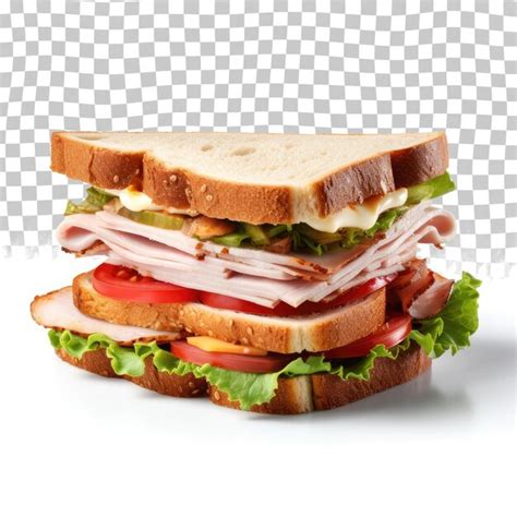 Isolated turkey sandwich isolated on transparent background | Premium ...