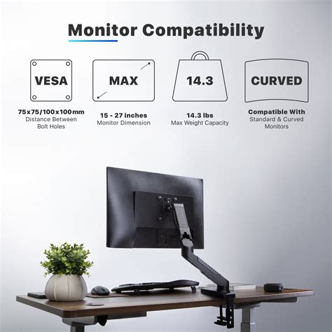 New & Improved Single Monitor Stand, Adjustable Gas | Ubuy India