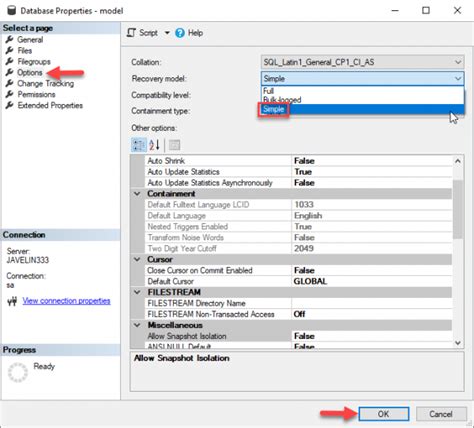Change SQL Recovery Model 的图像结果