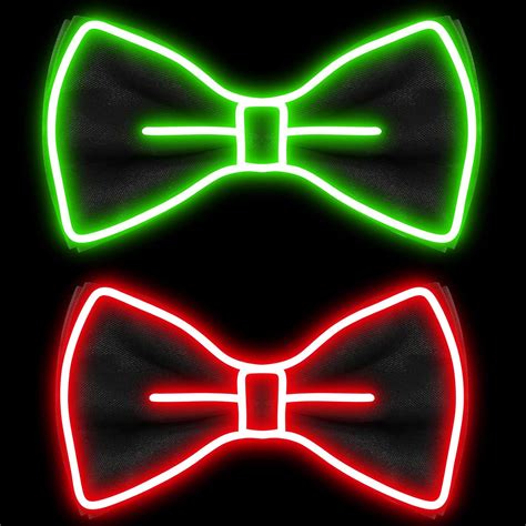 Buy SATINIOR Light Up Bow Tie for Men 2 Pieces Neon Bowties LED Bowtie ...