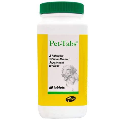 Buy Pet-Tabs Palatable Vitamin-Mineral Supplement for Dogs, 60 Tablets ...