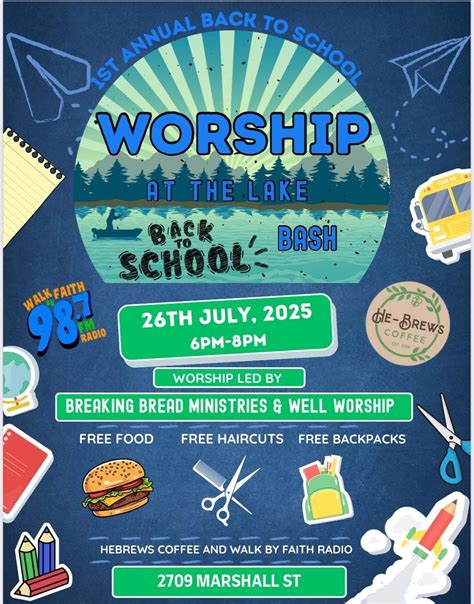 Worship By the Lake Back to School Bash, 2700 Marshall, Lubbock, TX, 26 ...