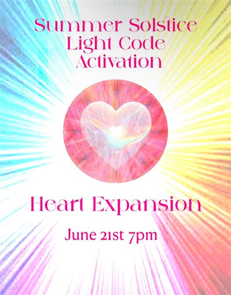 Summer Solstice Light Code Activation - Heart Expansion, Yogaaah ...