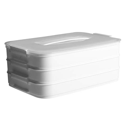 Hemoton Dumpling Box Frozen Dumpling Tray 3-layer Fridge Food Container ...