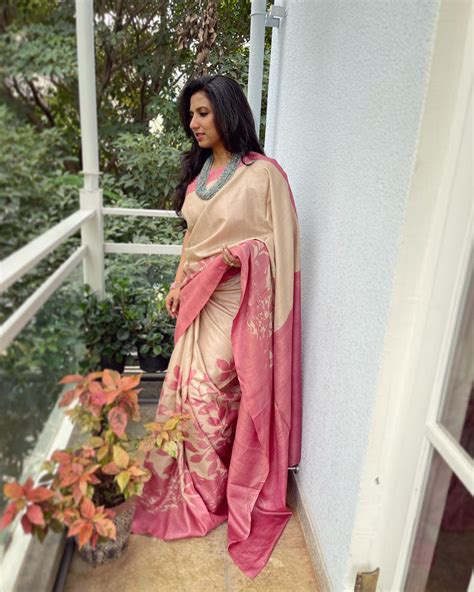 Pink & Beige Pure Tussar Silk Saree | Sakhi Fashions – sakhifashions