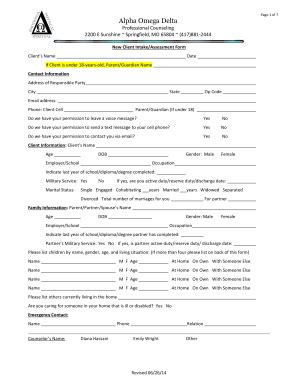Fillable Online alphaomegadelta New Client IntakeAssessment Form ...