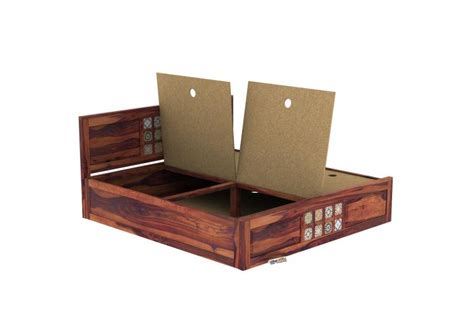 Buy Relay Wooden Bed with Box Storage ( King Size, Teak Finish ) Online ...