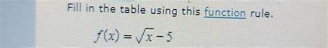 Fill in the Table Using the Function Rule 的图像结果