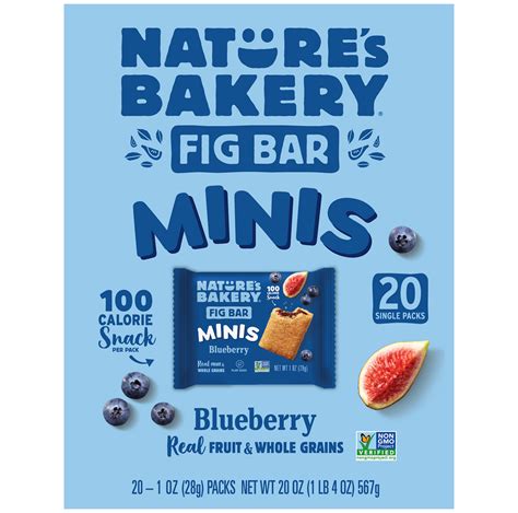 Nature’s Bakery, Blueberry Fig Bar Minis, 1 oz, 20 Count - Walmart.com