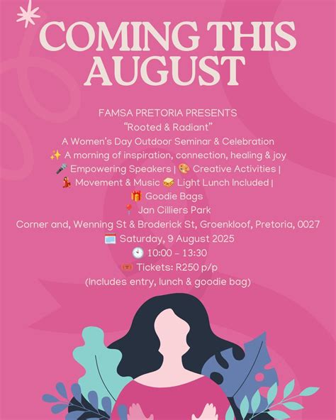 Rooted & Radiant?, Jan Cilliers Park, Pretoria, 9 August 2025 | AllEvents