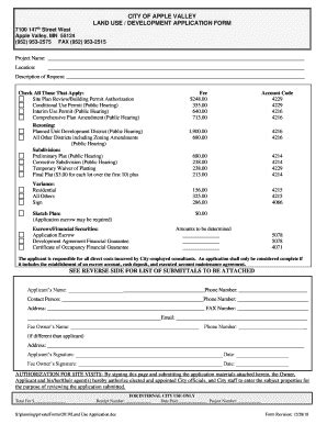 Fillable Online LAND USE / DEVELOPMENT APPLICATION FORM Fax Email Print ...