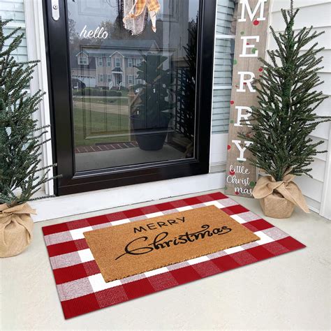Amazon.com: HUES AND HOMES Dezire DEZ1740, Christmas Doormat Outdoor ...