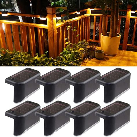 BEEPRINCESS 8 Pack Solar Deck Lights, Waterproof LED for Stairs, Yard ...