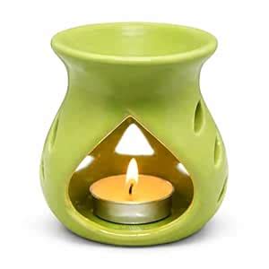 KC KULLICRAFT Green Ceramic Aroma Oil Diffuser Burner – Essential Oil ...