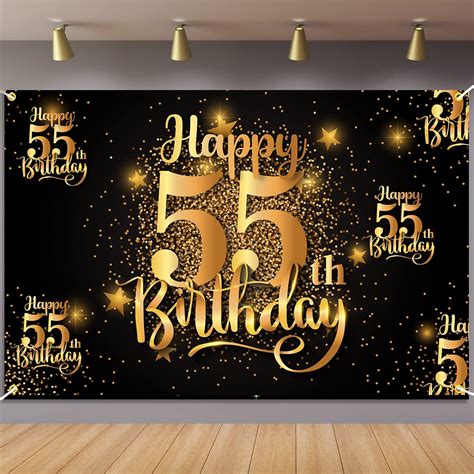 Buy Happy 55th Birthday Backdrop Banner Step and Repeat 55 Years Old ...
