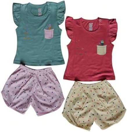 Buy Baby Girl Top and Shorts Set, 100% Cotton, Comfortable Casual ...