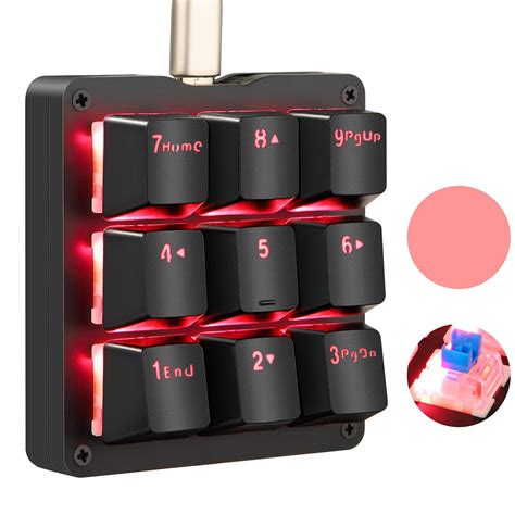 Buy Koolertron One Handed Macro Mechanical Keyboard, Pink LED Backlit ...