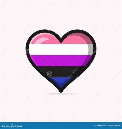 Gender Fluid Flag in Heart Shape Stock Vector - Illustration of world ...