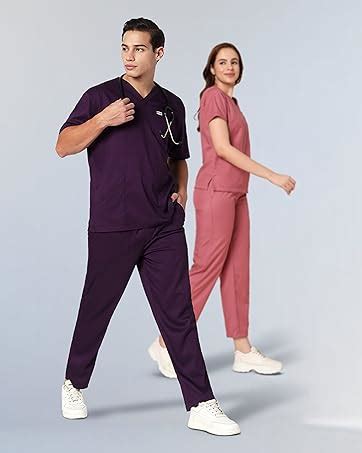 KNYA Active Men's 5-Pocket Scrub Suit | Set of Top & Bottom | Half ...