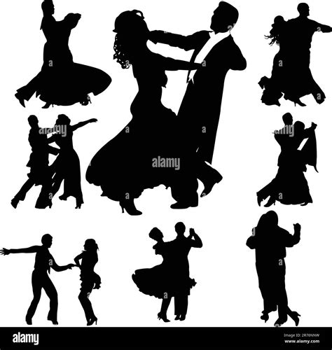 dancing couples silhouettes collection - vector Stock Vector Image & Art - Alamy