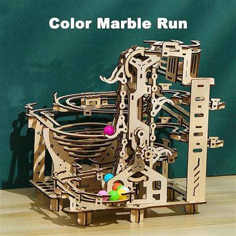 3D Houten Puzzel Marmer Loopset DIY Mechanisch Traject Elektrisch ...