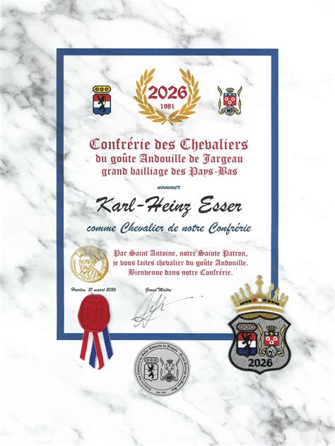 Confrérie des Chevaliers 2026: Ritterschlag für Karl-Heinz Esser ...