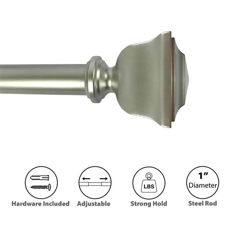 Bronze Curtain Rod 72-120in Square Finial | At Home