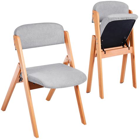 Wood Folding Dining Chairs Levede 2x Foldable PU Leather Vintage