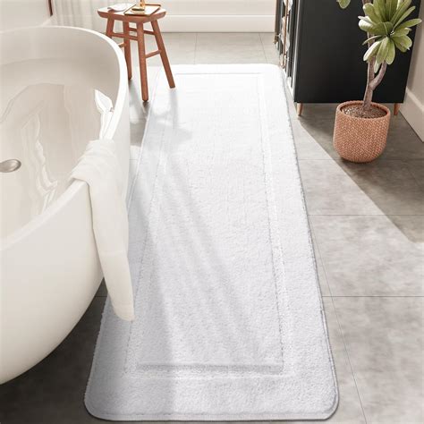 Amazon.com: HOMORE White Bathroom Rug, 24x70 inch Non Slip Bathroom ...