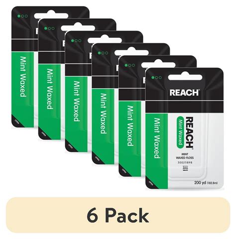 (6 pack) REACH DENTAL FLOSS MINT WAXED 200YD - Walmart.com