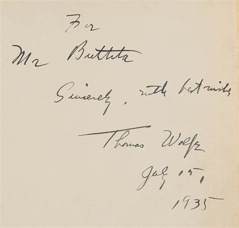 Thomas Wolfe Signed Book | RR Auction