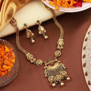 MANSIYAORANGE Copper Gold-plated Multicolor Jewellery Set Price in ...