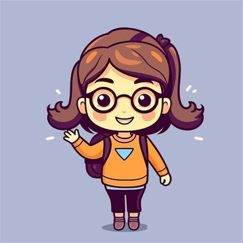 Niedliche Schulkind-Charakterillustration | Premium KI-generierter Vektor