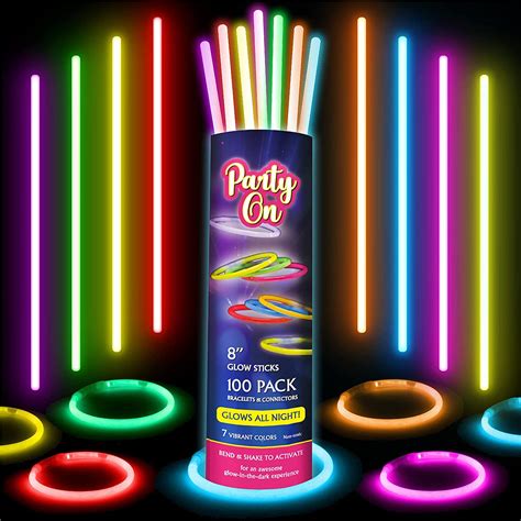 WP Wanna Party Glow Sticks for Kids & Adults | 100 Pcs Neon Glow Bands ...