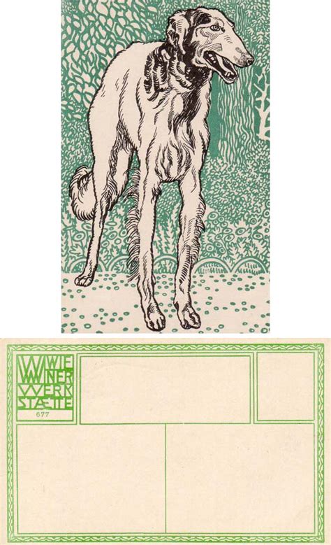 WW # 677 not signed Greyhound - Wiener Werkstätte Postkarten