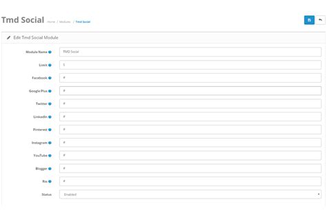 Opencart - Social Media Icons
